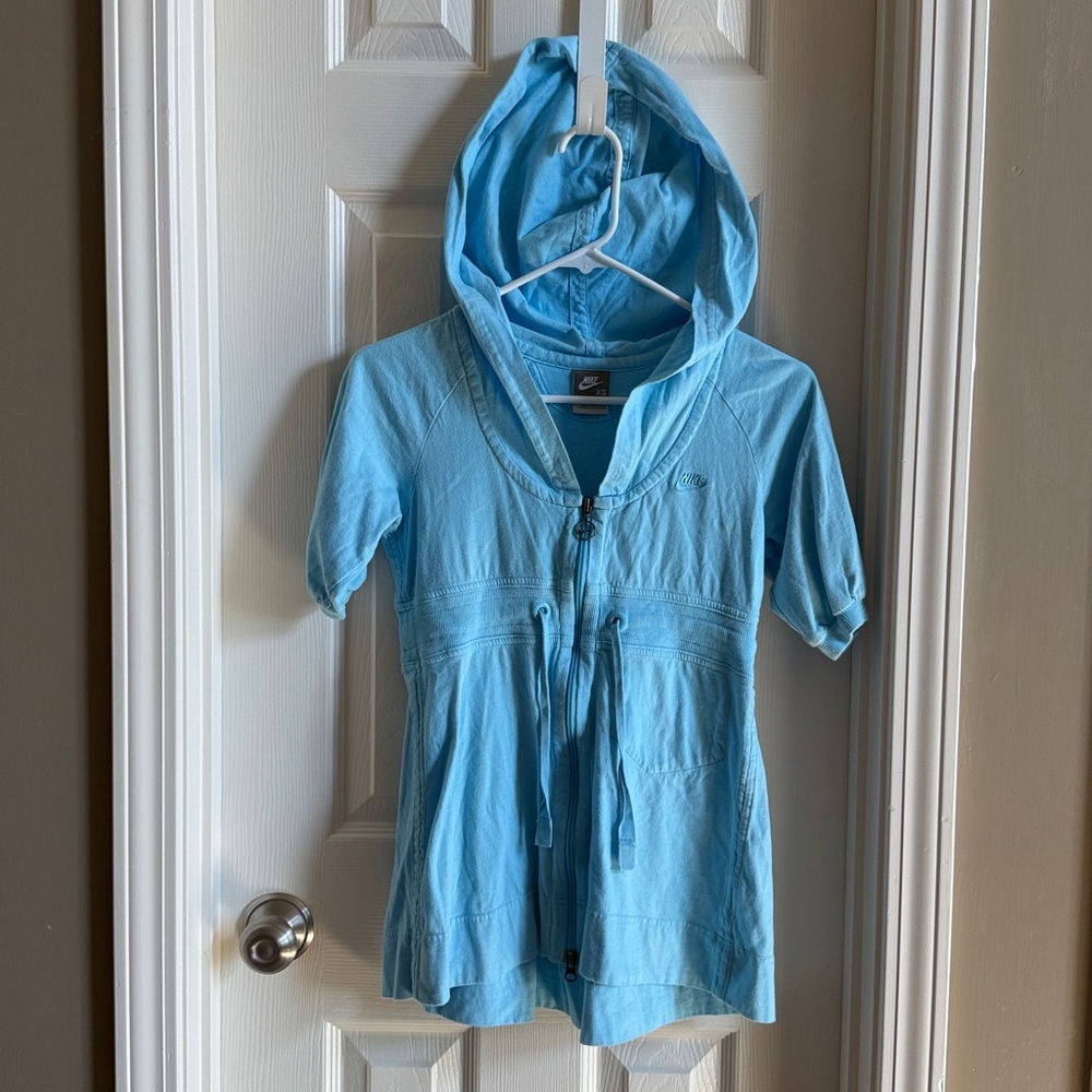Nike Light Blue Zip-Up Hoodie